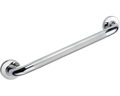 RIDDER Haltegriff Sam mit rutschhemmender Grifffläche 45 cm edelstahl poliert Haltegriff aus Metall und Kunststoff für das Badezimmer