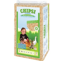 CHIPSI CLASSIC Kleintierstreu aus Weichholzspänen in einer transparenten Verpackung.