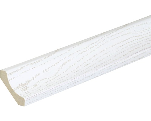 Hohlkehlleiste Esche strukturiert weiß 28x28x2600 mm Holz Viertelstab, weiss