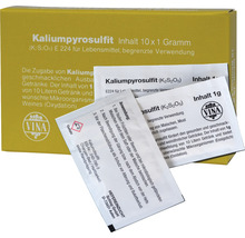 Kaliumpyrosulfit Packung mit Beuteln zur Getränkeherstellung