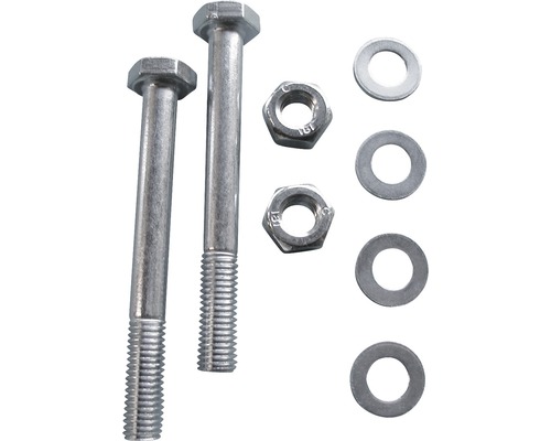 Befestigungsset für Einschlagbodenhülse 71 x 71 mm Schrauben, Muttern und Unterlegscheiben aus Metall