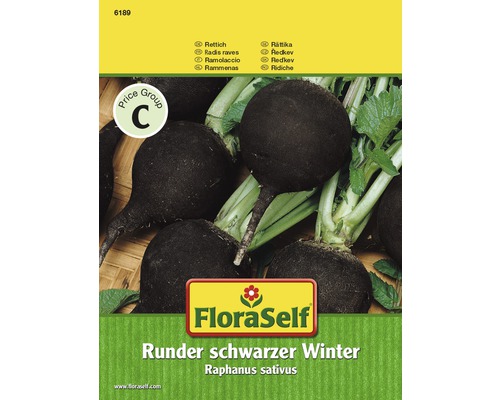 FloraSelf Samen für runden schwarzen Winterrettich