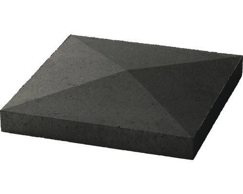 Pfeilerabdeckung Spitzdach anthrazit 50,0 cm x 50 cm x 5-10-5 cm Quadratische Pfeilerabdeckung aus Beton