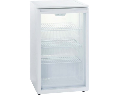 Getränkekühlschrank mit Glastür und Regalen