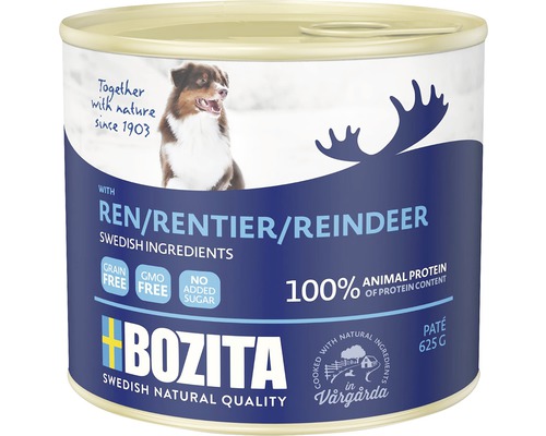 Bozita Hundefutter mit Rentier Geschmack, 625 Gramm Dose
