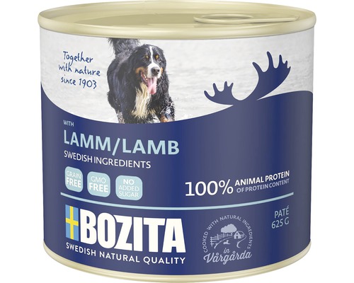 Hundefutter nass BOZITA Paté mit Lamm 625 g getreidefrei Bozita Hundefutter mit Lamm, 625 Gramm Dose