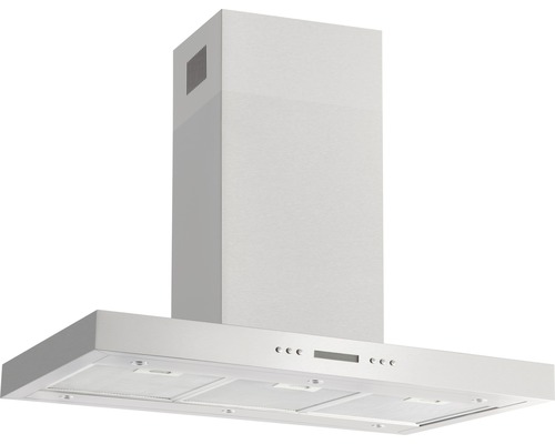 Inselhaube Amica IH 694 610 E BxT 90 x 60 cm silber Dunstabzugshaube aus Edelstahl