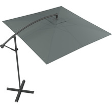 Ampelschirm SOLUNA Lyon 250 x 250 cm dunkelgrau mit UV-Schutz 80, wasserabweisende Polyesterbespannung, leichte Aufspannung per Kurbel, Dreh und Neigfunktion