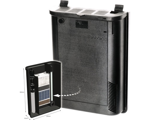 Aquarium Innenfilter mit Heizstab und Filtermedien