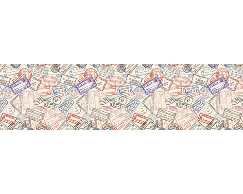 Küchenrückwand mySpotti Splash Stamps Stempel 2200 x 600 mm SP-F1-1254 Muster mit verschiedenen Passstempeln