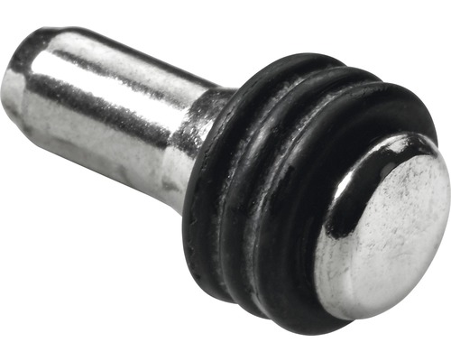 Regalbodenträger Glasbodenträger vernickelt/Kunststoff 5 mm 8 Stück Metall Bolzen mit Gummidichtung