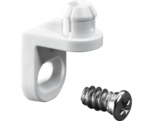 Rückwandverbinder bis 6 mm mit Schraube Kunststoff weiß 12 Stück Fachbodenträger mit Schraube