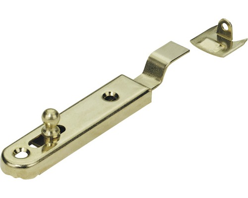 Möbelriegel gekröpft 16x70 mm vermessingt, 2 Stück Fensterriegel aus Metall mit Gegenstück