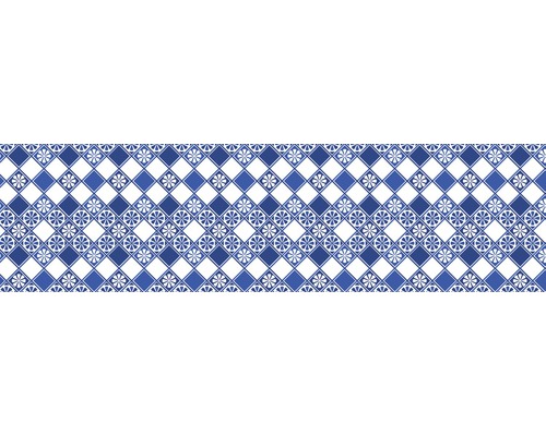 Küchenrückwand mySpotti Splash Malia 2200 x 600 mm SP-F1-1267 Dekorativer Fliesenhintergrund mit Rautenmuster und floralen Elementen