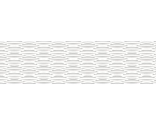 Küchenrückwand mySpotti Splash Mirena 2200 x 600 mm SP-F1-1271 Weißes 3D-Wandpaneel mit wellenförmigem Muster