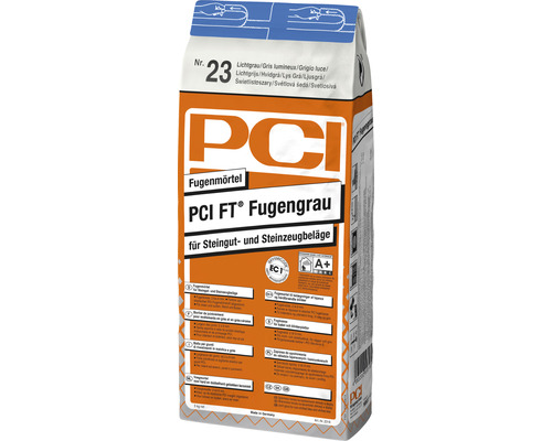 PCI FT® Fugengrau Fugenmörtel für Steingut- und Steinzeugbeläge silbergrau 5 kg PCI Fugenmörtel FT Fugengrau für Steingut- und Steinzeugbeläge im 5 Kilogramm Sack
