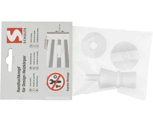 Schulte Handtuchknopf für Designheizkörper in Verpackung