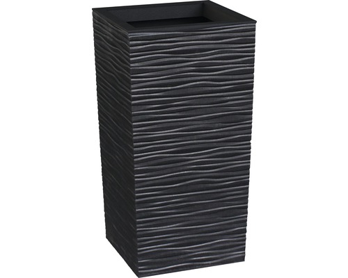Pflanzvase recyceltes Kautschuk 34 x 34 x 66 cm schwarz inkl. Erdbewässerungssystem