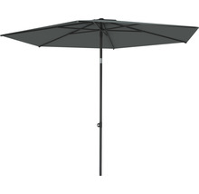 Mittelstockschirm SOLUNA Cessy Ø 300 cm dunkelgrau mit UV-Schutz 80, wasserabweisende Polyesterbespannung