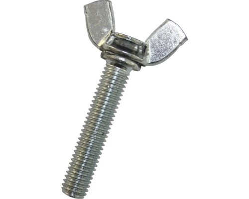 Flügelschraube DIN 316 M5x30 mm galv. verzinkt, 3 Stück Eine Flügelmutter auf einem Gewindebolzen.
