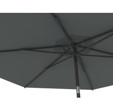 Mittelstockschirm SOLUNA Cessy Ø 300 cm dunkelgrau mit UV-Schutz 80, wasserabweisende Polyesterbespannung