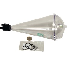 JBL Planktonreaktor mit Dichtungsringen und einer Ein-Euro-Münze