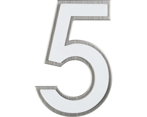 Hausnummer 5 Edelstahl/Nachtleuchtend glow in the Dark selbstleuchtend Hausnummer Fünf aus Metall