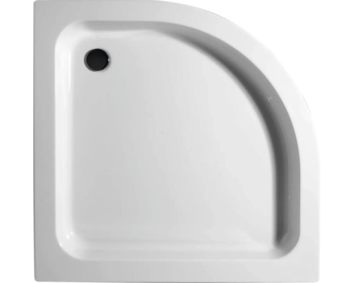 Weiße Duschwanne mit Viertelkreisform