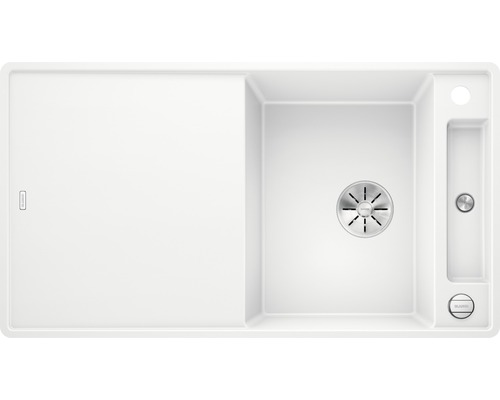Spüle Blanco AXIA III 5 S-F 905 x 500 mm weiß ohne Multifunktionsschale 523228 Weiße Küchenspüle mit Abtropffläche und Siebkorb