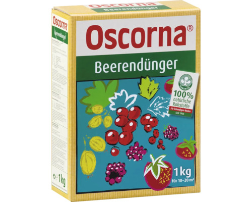 Beerendünger Oscorna 2,5 kg organischer Dünger Oscorna Beerendünger Packung mit Abbildung von Beeren und Blättern