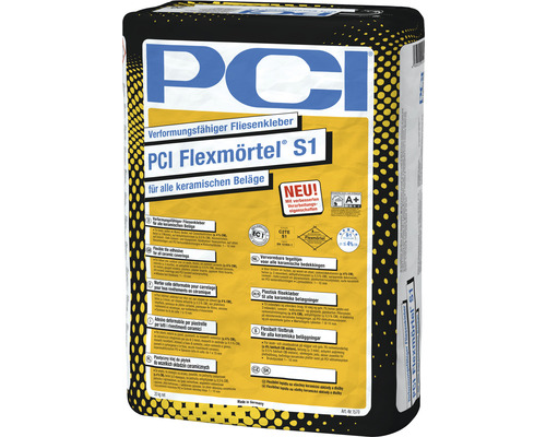 PCI Flexmörtel® S1 verformungsfähiger Fliesenkleber für alle keramischen Beläge grau C2TE-S1 20 kg