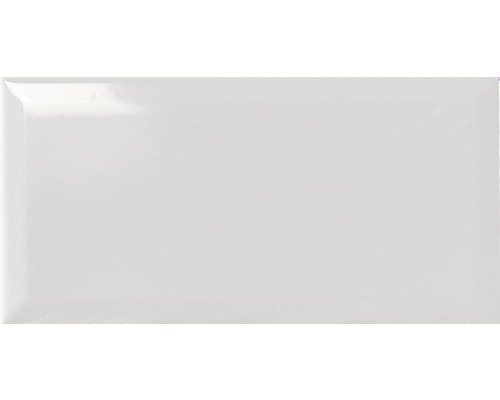 Metrofliese mit Facette gris glänzend 10x20cm Rechteckige Fliese