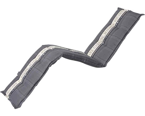 Liegenauflage Madison Garden Baumwolle 65 x 195 cm grau-weiß Auflage für Gartenliegen mit Schriftzug