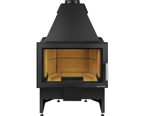 Kaminofen mit Sichtfenster und Haas+Sohn Logo