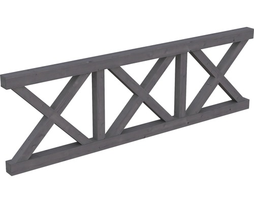 Brüstung Andreaskreuz SKAN HOLZ Fichte 270x84 cm schiefergrau