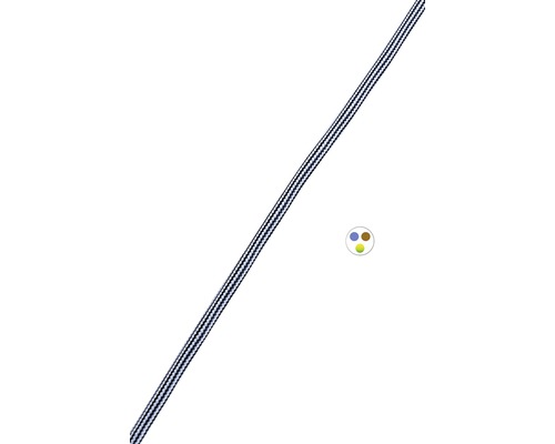 Electraline 70243 Textilkabel – Schwarz, 3 M, H03VV-F 2x0,75 Mm², Für Kronleuchter & Dekoleuchten