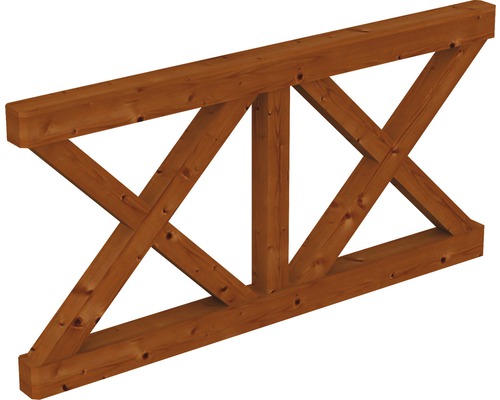 Brüstung Andreaskreuz SKAN HOLZ Douglasie 170x84cm nussbaum Holzbalkenkonstruktion für Bauprojekte
