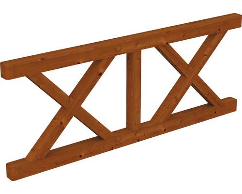 Brüstung Andreaskreuz SKAN HOLZ Douglasie 220x84 cm nussbaum Holzbalken mit Verstrebungen