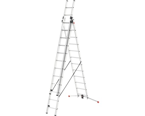 Aluminium Mehrzweckleiter in A-Form und Anlegeposition