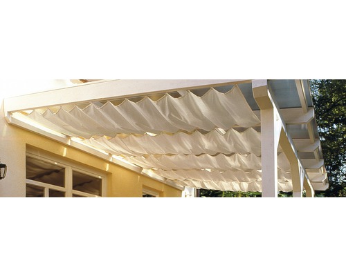 Sonnensegel SKAN HOLZ für Terrassenüberdachung 541 x 350 cm, weiß Pergola mit Stoffdach zum Sonnenschutz