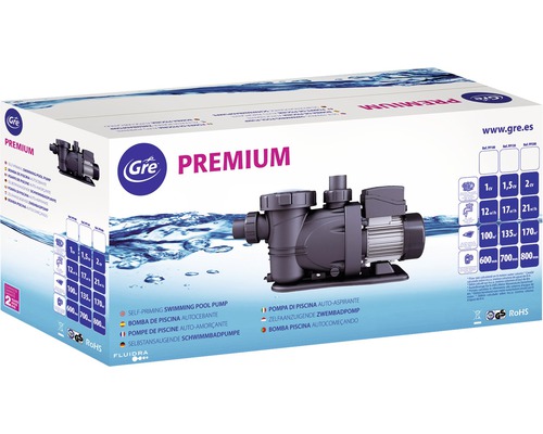 Verpackung einer selbstansaugenden Gre Premium Schwimmbadpumpe