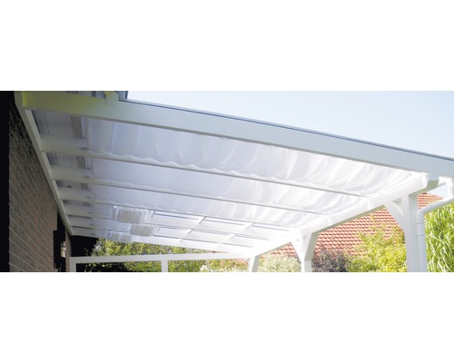 Sonnensegel SKAN HOLZ für Terrassenüberdachung 648 x 400 cm, weiß Pergola mit Stoffdach für Terrasse