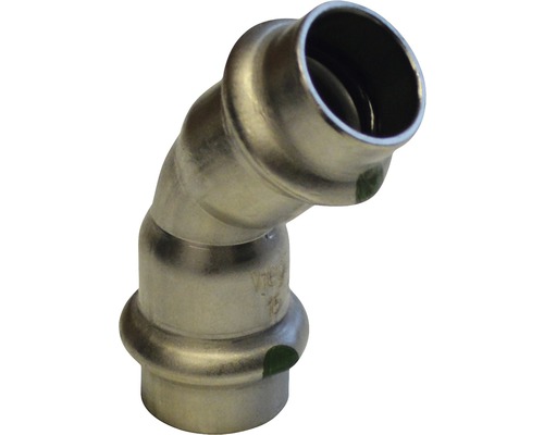 Viega Sanpress Pressfitting mit SC-Contur Bogen 45° 54mm inox 435370 Pressfitting Winkel aus Metall, 45 Grad