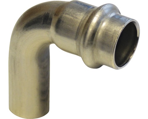 Viega Sanpress Pressfitting mit SC-Contur Bogen 90° IA 54mm inox 435769 Rohrbogenfitting aus Metall für Sanitärinstallationen