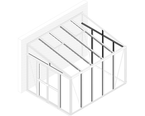 Pavillon-Nachrüstsatz Vitavia Helena, Athena 7000 weiß Gewächshaus mit Metallrahmen und Wandanschluss