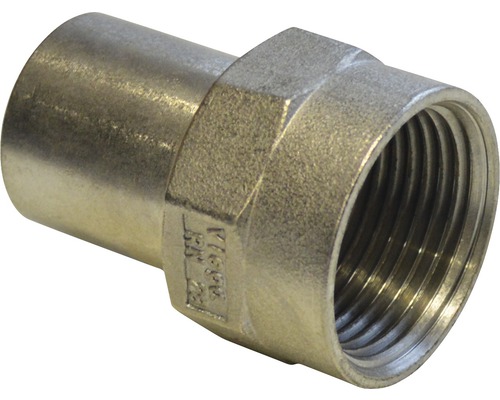 Viega Sanpress Pressfitting mit SC-Contur Einsteckstück 28mmx1" AG inox 436759 Messing Muffe mit Innengewinde für Sanitärinstallationen