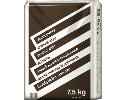 Verpackung von Blaukorn Dünger mit 7,5 Kilogramm Inhalt