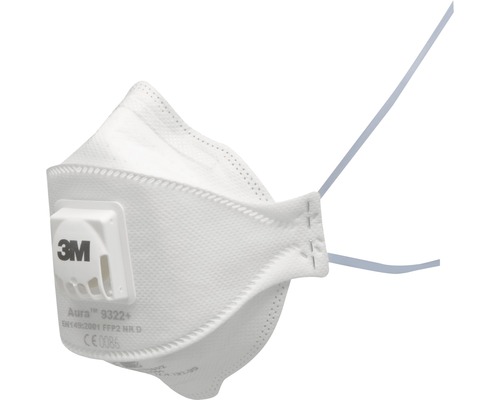 Atemschutzmaske 3M™ 9322-PT, 10 Stück, Schutzstufe FFP2 3M Aura 9322+ Atemschutzmaske mit Ausatemventil