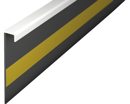 Prinz Teppichleiste Einklebeleiste ohne Steg weiß 50x2500 mm Kantenschutzprofil mit Markierung