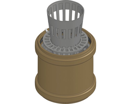 Hauraton Recyfix PRO Geruchsverschluss-Set senkrecht für Auslauf DN/OD 110 mm Aufsatz für Fallrohrfilter mit Siebkorb